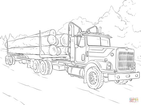 log truck coloring pages