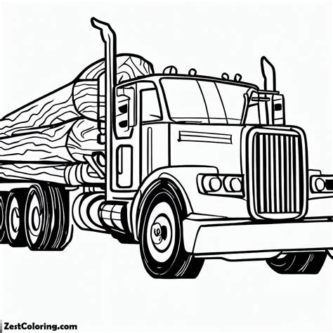 log truck coloring pages