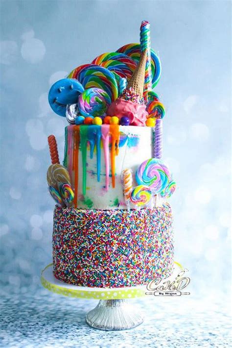 lollipop candy drip cake
