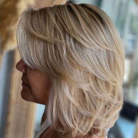 long bob with feathered bangs