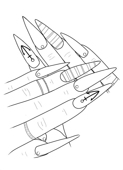 long nails coloring pages