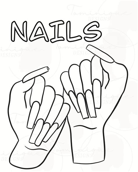 long nails coloring pages