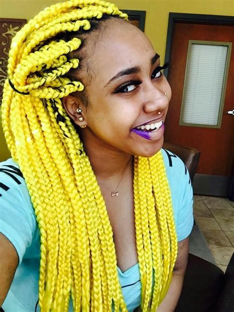 16 Long Yellow Braids - Long Hair Braided Hairstyles - Tresses and Trends