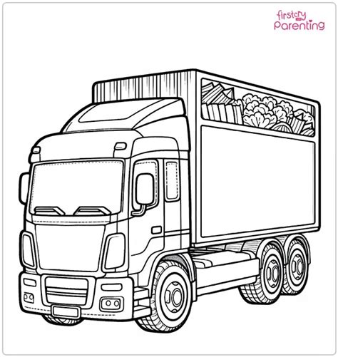 lorry colouring pages