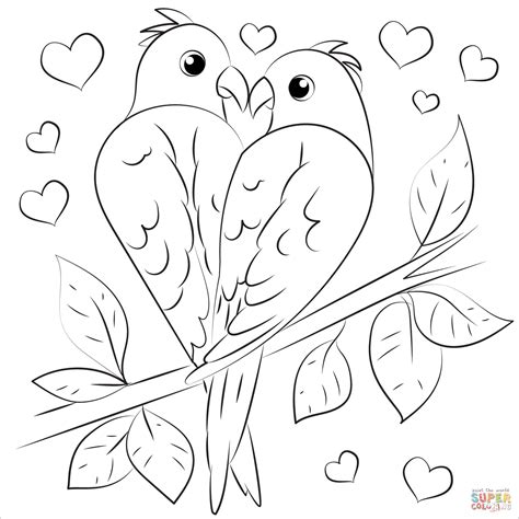 love birds coloring pages