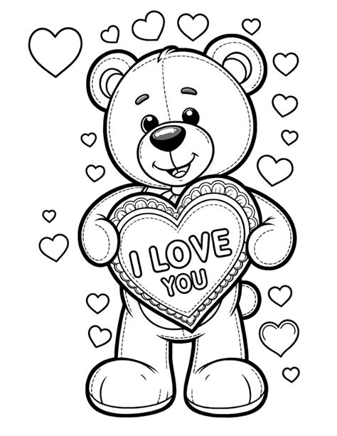 love teddy bear coloring pages