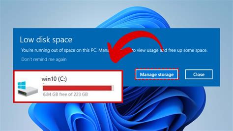 low disk space