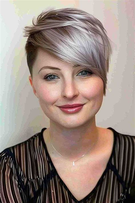 low maintenance round face pixie cut plus size