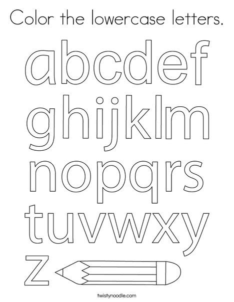 lower case lowercase alphabet coloring pages