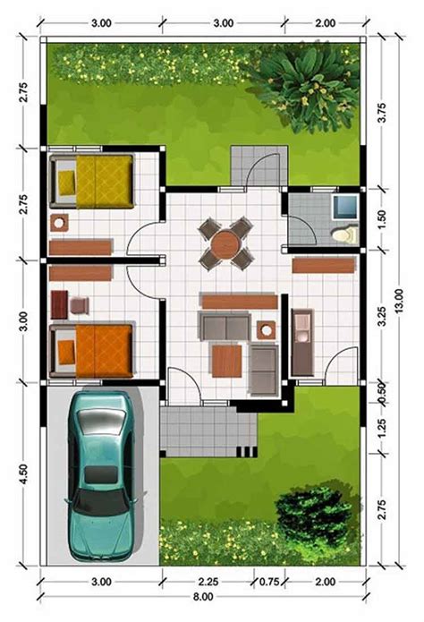 luas tanah rumah minimalis type 45