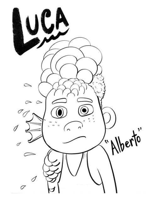 luca coloring pages alberto