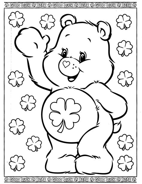 lucky care bear coloring pages