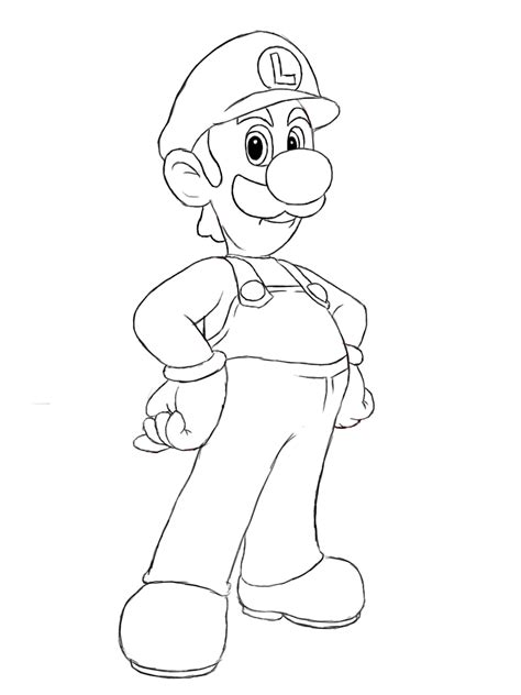 luigi colouring pages