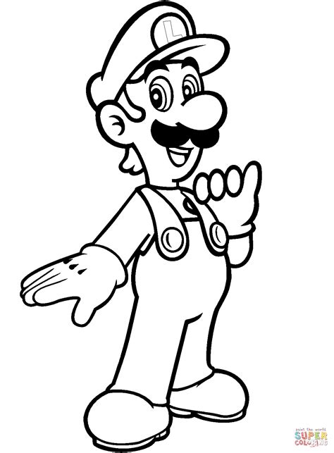 luigi super mario coloring pages