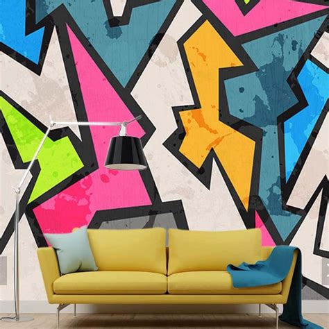 lukisan dinding abstrak modern