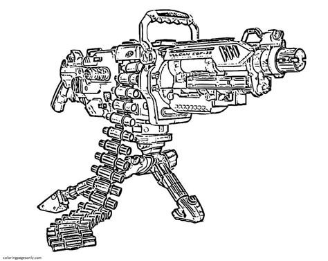 machine gun coloring pages