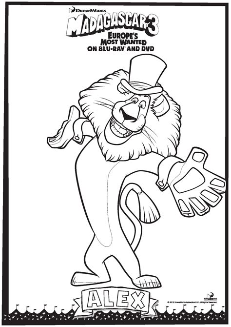 madagascar 3 coloring pages