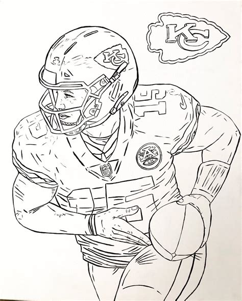 mahomes coloring pages