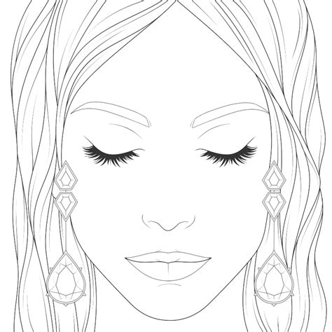 makeup face coloring pages