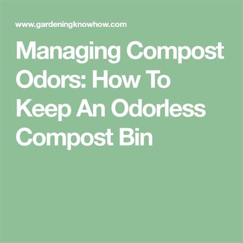 managing compost odors