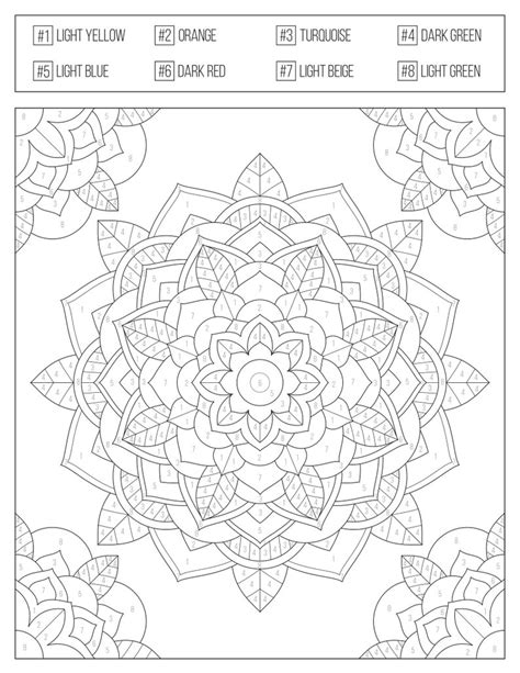 mandala color by number for adults