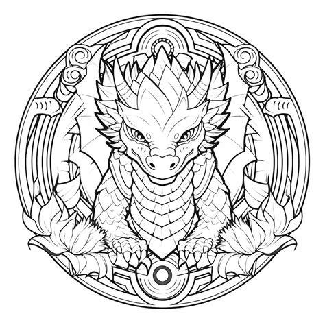 mandala dragon coloring pages