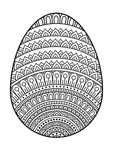 mandala easter egg coloring