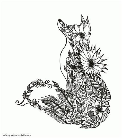 mandala fox coloring pages