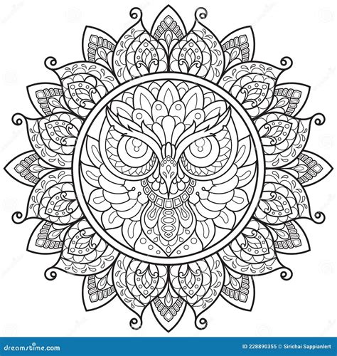 mandala owl coloring pages