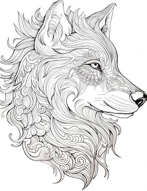 mandala wolf coloring pages