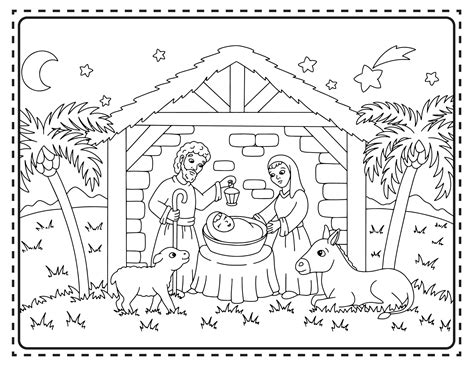 manger scene coloring pages