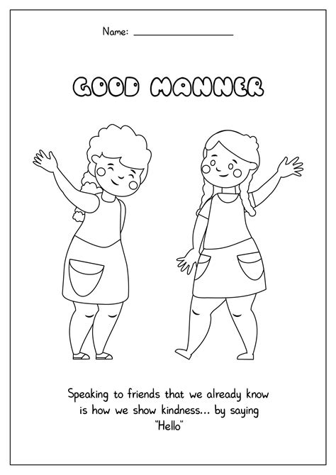 manners coloring pages