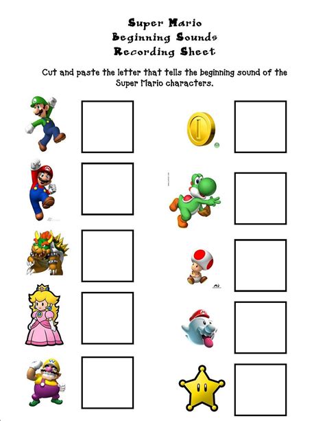 mario activity sheets