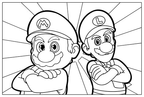 mario and luigi printable coloring pages