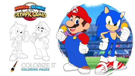 mario and sonic at the olympic games coloring pages