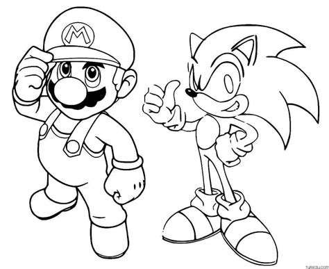 mario and sonic coloring pages