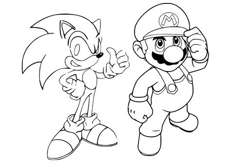 mario and sonic coloring pages