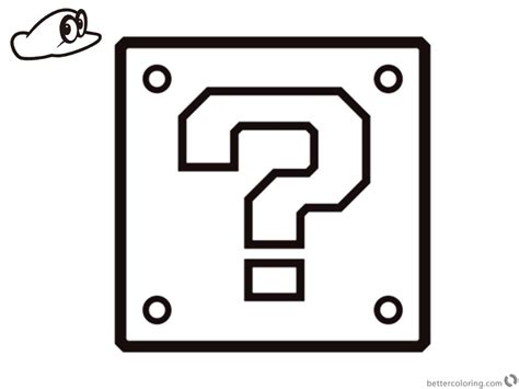 mario block coloring page