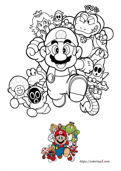 mario bros coloring pages