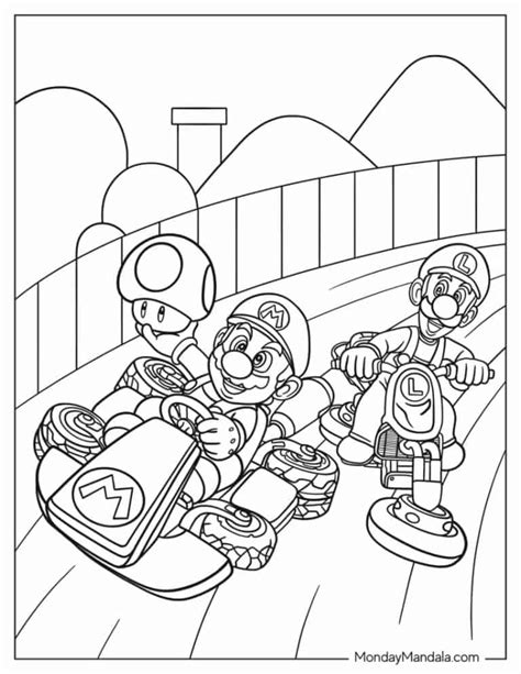 mario cart coloring pages