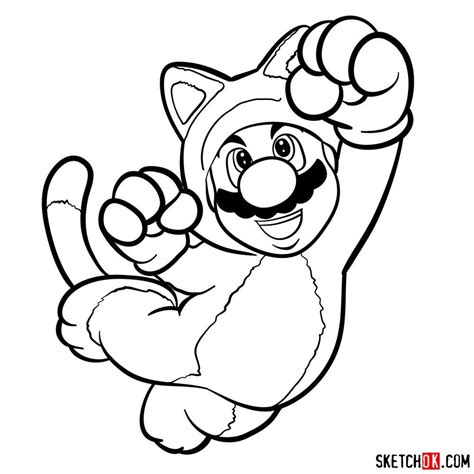 mario cat coloring pages