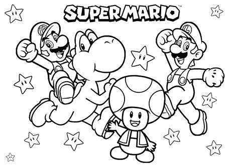 mario characters coloring pages