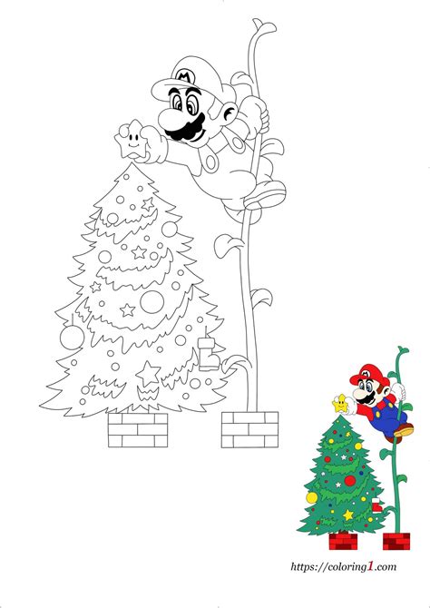 mario christmas coloring pages