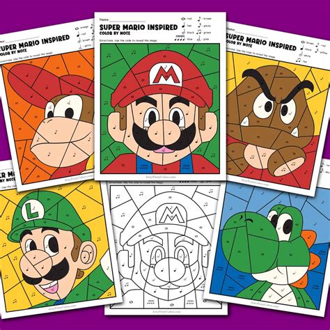 mario colour by numbers
