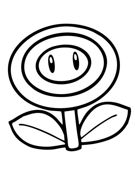 mario fire flower coloring pages