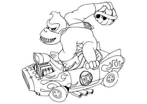 mario kart characters coloring pages