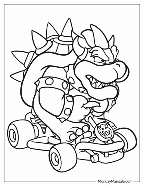 mario kart characters coloring pages