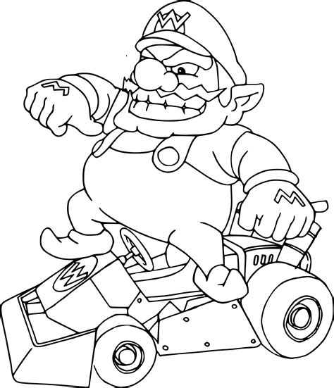 mario kart characters colouring pages