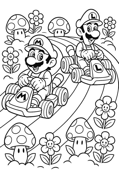 mario kart coloring sheets