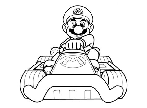 mario kart colouring pictures